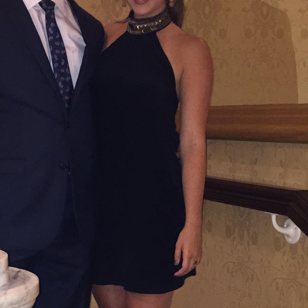 Black Mock-neck Cocktail Dress